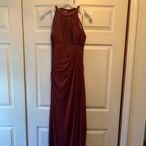 David’s Bridal High Neck Chiffon Bridesmaid Dress